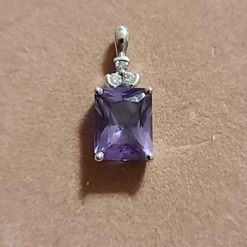 Amethyst and white topaz in platinum over sterling